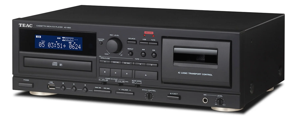 TEAC AD-850-SE Cassette Deck CD Player - Black