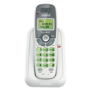 VTech CS6114 DECT 6.0 Cordless Phone with Caller ID/Call Waiting, White with 1 Handset