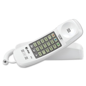 AT&T 210 Corded Trimline Phone with Speed Dial and Memory Buttons, White