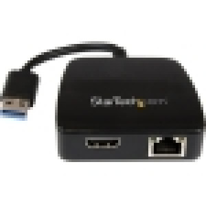 StarTech.com Travel Adapter for Laptops - HDMI and Gigabit Ethernet - USB 3.0 - Portable Universal Laptop Mini Docking Station