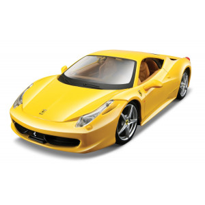 Maisto#39113 1:24 Scale Yellow Assembly Line Ferrari 458 Italia Diecast Model Kit-Yellow 